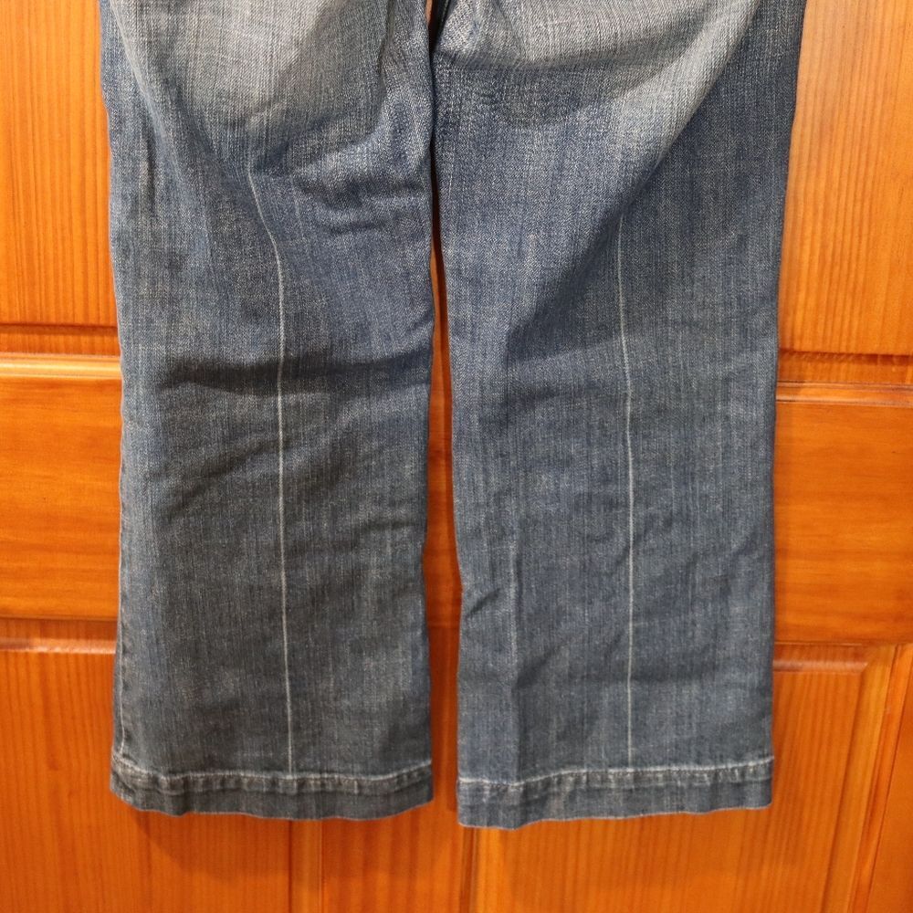 7 For All Mankind Blue Ankle Cropped Wide Leg Y2k Jeans 28 - Picture 3 of 13